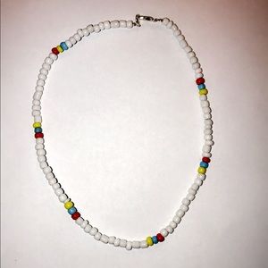 White, red, yellow, and blue beaded choker!!